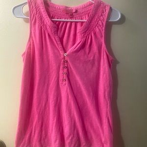 Lilly Pulitzer hot pink sleeveless shirt size Medium